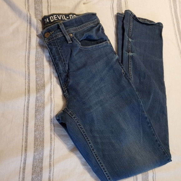 Devil-Dog Jeans Slim-Straight Fit Dark wash sz:30x34 - Picture 4 of 8